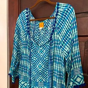 Ruby Rd Woman Blouse with Pom-poms 2X